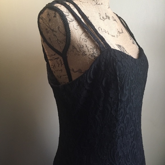 VINTAGE Little Black Dress; Sexy, Lacy Short Dress, Size 8 - Picture 2 of 12